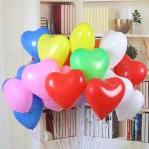 Heart Shaped Balloons 10" Biodegradable Wedding Anniversary Party Ballon DecorUK - Picture 1 of 65