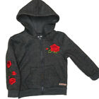 Hudson Toddler Rose Jacket Size 2T Girls Flower Embroidery Full Zip Hoodie Gray