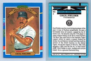 Cecil Fielder #3 Donruss 1991 Diamond Kings Baseball Trading Card