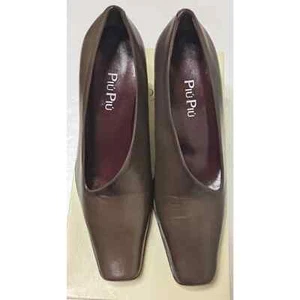 Piu Piu by Moda Di Fausto High Heel Pump Shoes Italian Leather Brown Size 36 - Picture 1 of 12
