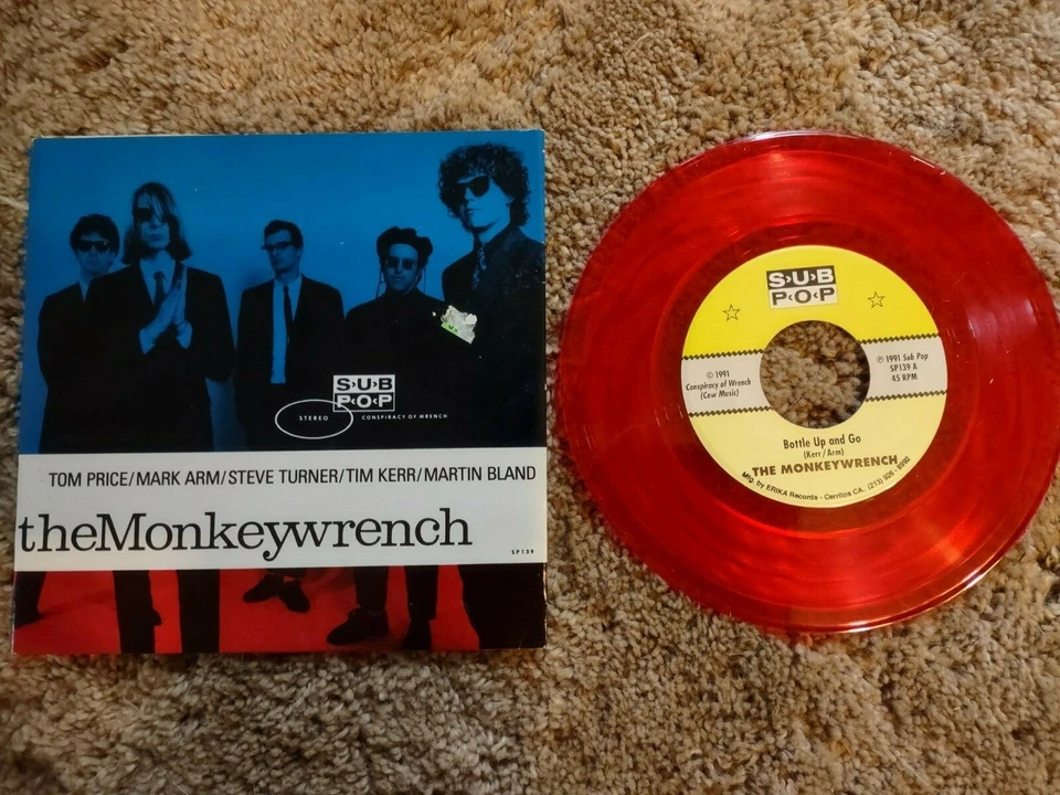The Monkeywrench "Bottle Up & Go" 7"  Red Wax NM Green River Mudhoney Pearl Jam  - Image 1 of 1
