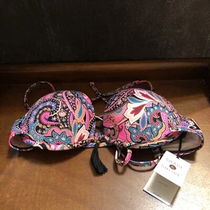 Shade&Shore leichtes Lift-Bikinioberteil für Damen schwarz rosa Paisley 34C neu mit Etikett unverbindliche Preisempfehlung des Herstellers 27,99 $ - Bild 1 von 11