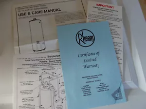 Rheem Gas Water Heater Use & Care Manual Installation Guide 1994 50,75,100 gal - Picture 1 of 1