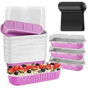 Mini Aluminum Pans With Lids 50pcs 6.8oz 200ml Disposable Ramekins With Lids Min - Picture 1 of 2
