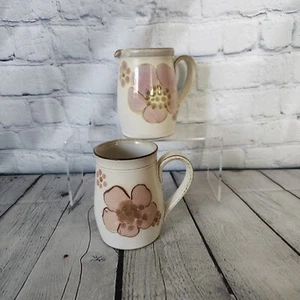 Denby Pottery 1 Mug 1 Creamer Lavender Vintage 1970s Retro Langley England - Picture 1 of 8