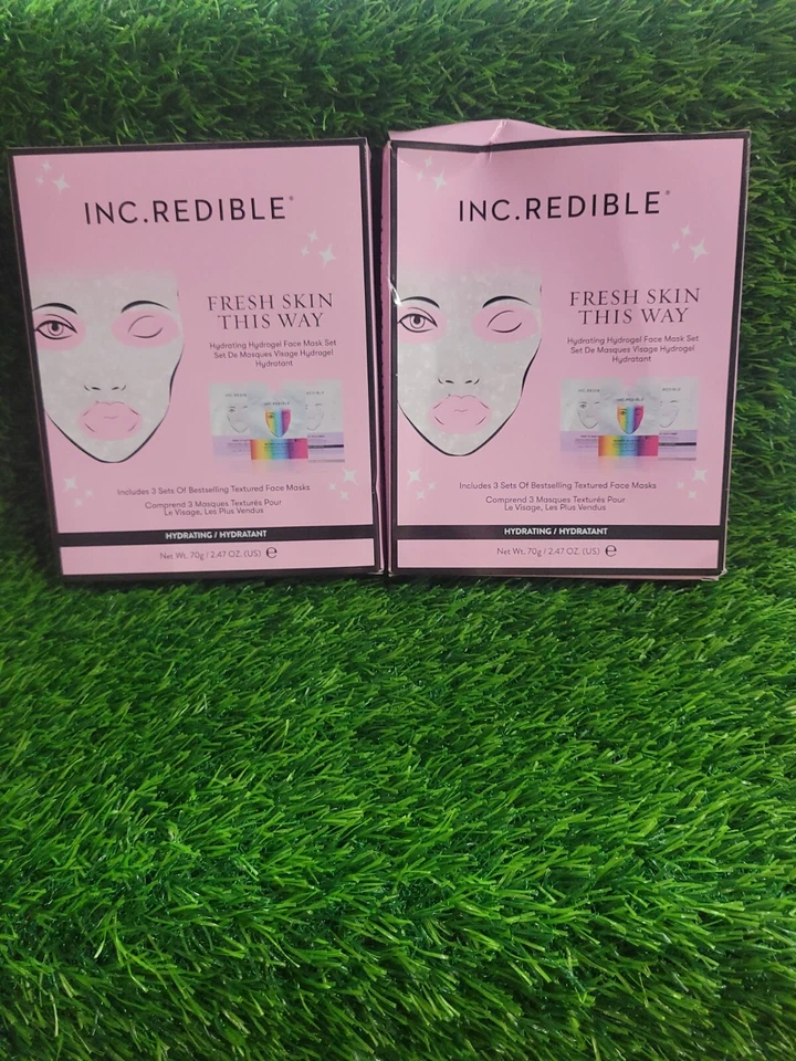 2 paquetes = 6 piezas INC. Mascarillas faciales de gel hidratante de hidrogel para piel fresca comestibles de esta manera Foto 1 de 1