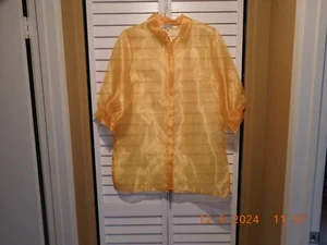 Organza Chiffon Damen Erwachsene Sissy Longbluse transparent XL gold - Bild 1 von 3