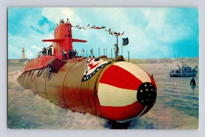 AK Connecticut Groton CT U-Boot USS George Washington Ballistic 1960er - Bild 1 von 2