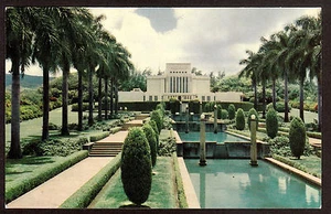 Foto de Nani Li'i 1951 por Fern Mormon Temple Oahu Hawaii postal - Imagen 1 de 2