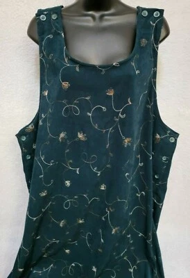 Jenna Lane Womens Sundress Dress Size 1X Green White Brown Floral - Image 1 of 4