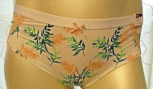 NEW Cacique Nylon Extra Soft Cheeky White Peach Green Palms 26/28 3X CC19128 - Picture 1 of 2