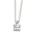 White gold finish princess cut and created diamond pendant necklace free postage