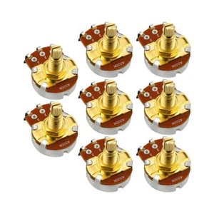 FLEOR 8PCS lange Kupferwelle Gitarre Potentiometer Pots Schalter A500K - Picture 1 of 9