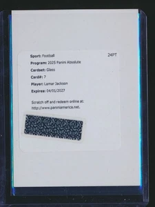 2025 ABSOLUTE GLASS REDEMPTION LAMAR JACKSON RAVENS - Picture 1 of 1