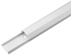 Goobay 90727 Halbrunder Aluminium-Kabelkanal 33 mm, Länge 1,1 m, Weiß - zum unsi - Afbeelding 1 van 2