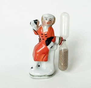 Süße Dame Eieruhr Sanduhr Sand Frau Porzellan Figur Figur alt Vintage Japan - Bild 1 von 8