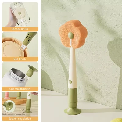 Cepillo de limpieza de biberón 3 en 1 mango largo taza cepillo de lavado desmontable viaje C Foto 1 de 4