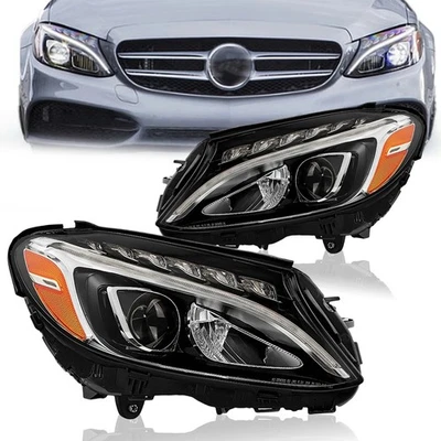 Комплект фар в сборе подходит для Mercedes-Benz C300 2015 C400 C63 AMG 2015-2020 годов выпуска - Изображение 1 из 4