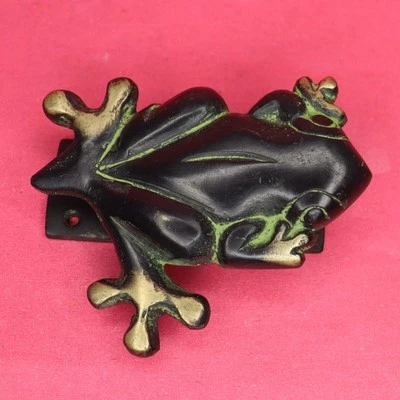 Victorian Style Frog Shape Door Knocker Antique Repro Handmade Brass Door Bell - image 1 of 4