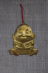 Vintage Brass Humpty Dumpty Dept. 56 Christmas Ornament - Picture 1 of 3
