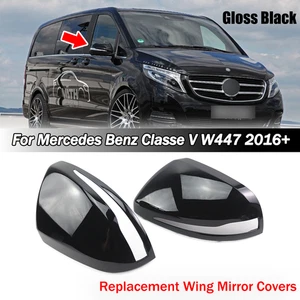 Für Mercedes-Benz VClass Vito W447 2016+ Glanz Schwarz Seiten Außenspiegel Abdeckung Kappen - Bild 1 von 3