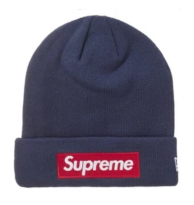 Supreme New Era Box Logo Beanie Navy OS (FW24) Brandneu mit Etikett - Bild 1 von 4
