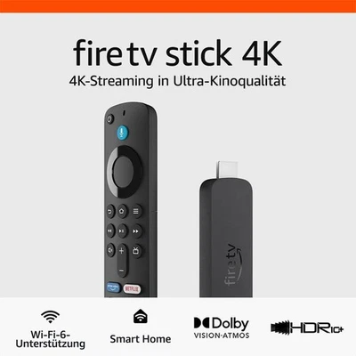 Amazon Fire TV Stick 4K, Wi-Fi 6, Dolby Vision/Atmos, HDR10+ NEU & OVP - Bild 1 von 4