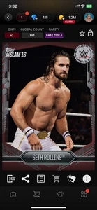 Topps Slam WWE *Digital* 2016 Base Tier 6 Variante Granate - Seth Rollins 860cc - Imagen 1 de 1