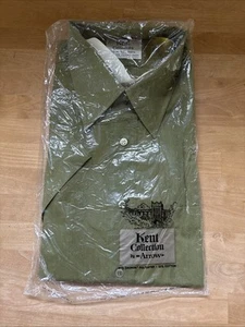 Vintage Kent Collection by Arrow Mens Short Sleeve Shirt Dacron Sanforized Green - Picture 1 of 11