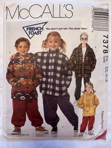 McCALL'S 7378 GIRLS/BOYS JACKET TOP PULL-ON PANTS  PATTERN SIZES 6-7-8 Complete - Picture 1 of 10