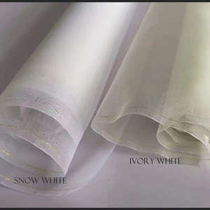 55'' Wide Transparent Stiff Silk Voile Gauze White Natural Silk Organza Fabric - Picture 1 of 9
