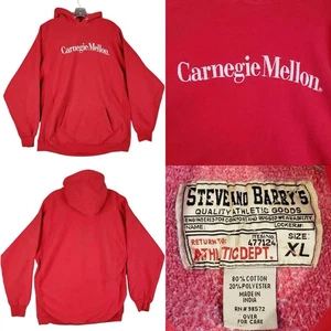 Vintage Carnegie Mellon University Steve Barry's Sweatshirt Hoodie Red Size XL - Picture 1 of 8