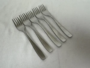 FIVE Salad Forks WMF LINE Pattern Triangle Mark Germany Stainless Satin 6 5/8" - Picture 1 of 4