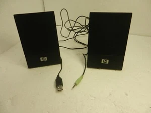 HP H-204B USB Powered Thin Flat Laptop Computer Speakers 466618-001- BLACK - Picture 1 of 5