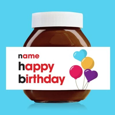 Personalised Nutella Birthday Label - 750g Nutella Jar! - Image 1 of 2