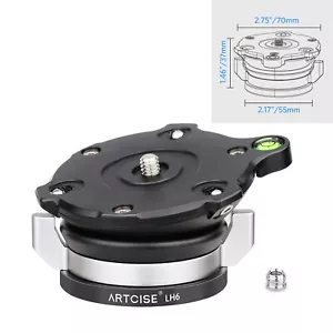 ARTCISE 70MM Camera Ball Head Tripod Leveling Base With Bubble Level Load 20KG - Picture 1 of 11