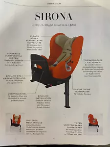 Cybex Kindersitz Sirona 0-18 kg (ab Geburt bis ca. 4 Jahre) - Bild 1 von 1