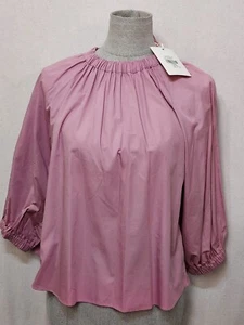 Neu mit Etikett Downeast Gr. S Bluse Jessie gerafft elastischer Ausschnitt Dusty Rose Cropped - Bild 1 von 9