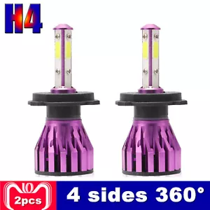 2X H4 CREE LED Headlight Bulbs 6000K 2000W 300000LM 4-Side Mini Kit Dual Beam US - Picture 1 of 12