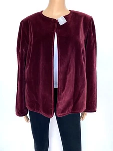 NWT! NEW! LAFAYETTE 148 Plus Size 3X Red Velvet Cotton Top Jacket Blazer Outwear - Picture 1 of 11