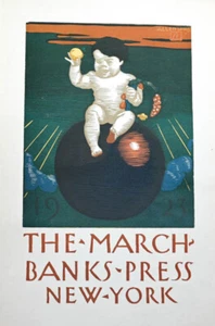 1923 Marchbanks Press Poster Woodcut in colours Allen Lewis (1873-1957) - Bild 1 von 1