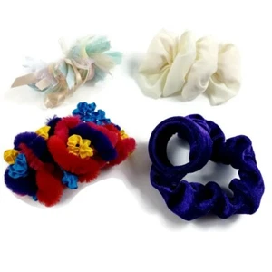 Vintage Hair Barettes -Hair Clips -Hair Bow -Multi-Colored -4 Pc Set *MINOR WEAR - Picture 1 of 12