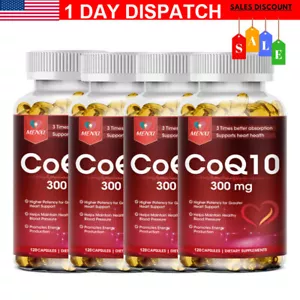 COQ 10 Coenzyme Q-10 300mg Heart Health Support, Increase Energy & Stamina 120PC - Picture 1 of 13