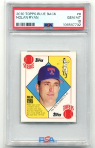 2010 Topps Blue Back 8 Nolan Ryan PSA 10 Gem Mint HOF Pop 8 - Picture 1 of 2