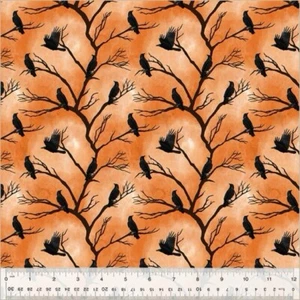 Fat Quarter Windham Vollmond Rabe Waldbäume Halloween 100 % Baumwolle Stoff - Bild 1 von 4