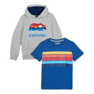 Eddie Bauer Youth Boy's 2 Piece Set Outfit Fleece Hoodie & T-Shirt Size L 14/16 - Picture 1 of 5