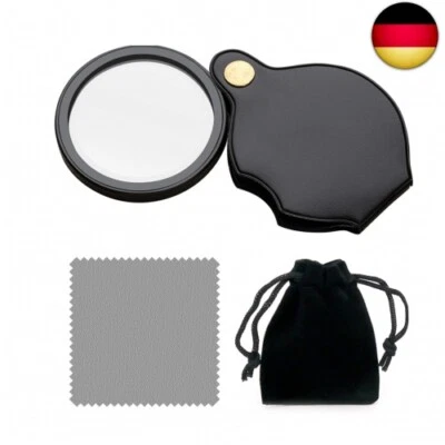 PFLYPF 15-fache Taschenlupe mit 1 Reinigungstuch und 1 schwarzer Aufbewahrungstasche,