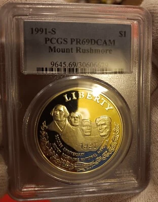 1991-S Mount Rushmore Commemorative One Dollar - PCGS PR69DCAM - Image 1 of 3
