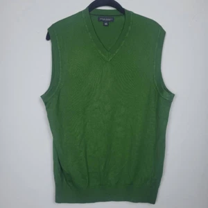 Banana Republic Mens Silk Cashmere Vest Sz Medium Green V Neck Preppy Old Money - Picture 1 of 8