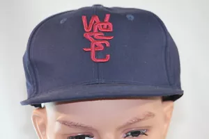 WESC NAVY FLAT BILL ADJUSTABLE SNAPBACK HAT WITH "WESC" LOGO ONE SIZE - Picture 1 of 3